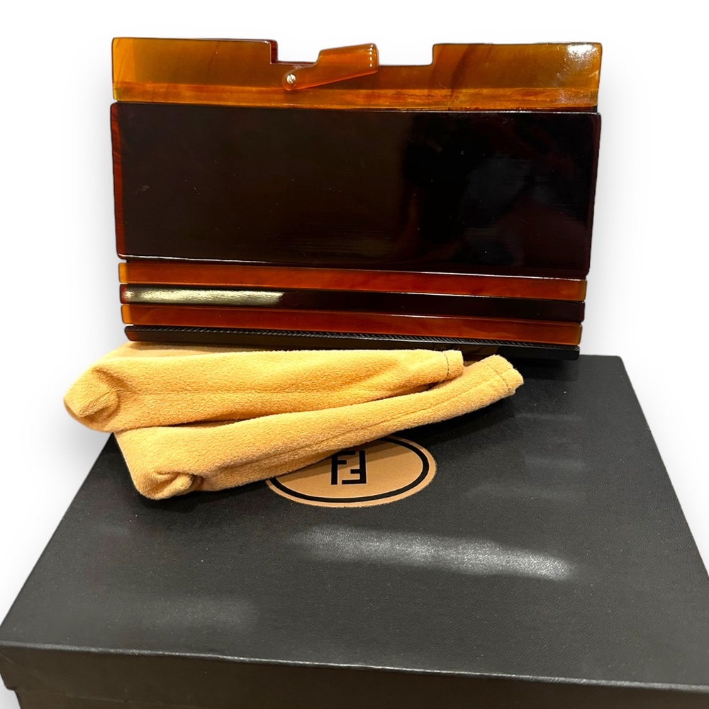 RARE Fendi vintage lucite clutch bag